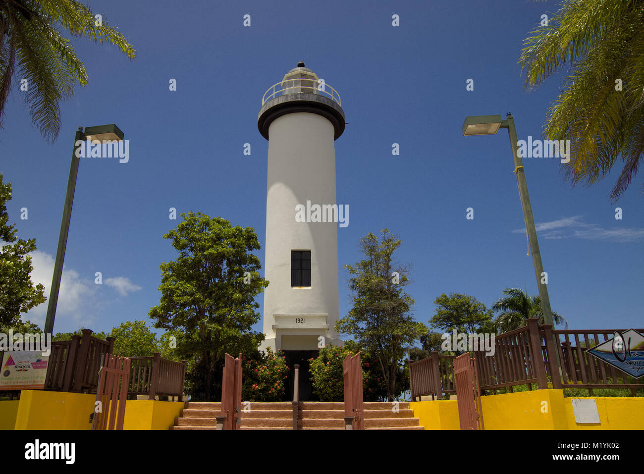 Punta Higuera Lighthouse Rincon PR Stock Photo