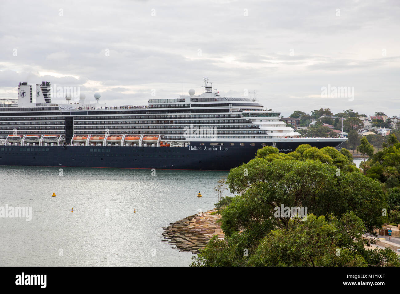 Cruise ship MS Noordam leaving Sydney harbour,New South Wales,Australia Stock Photo