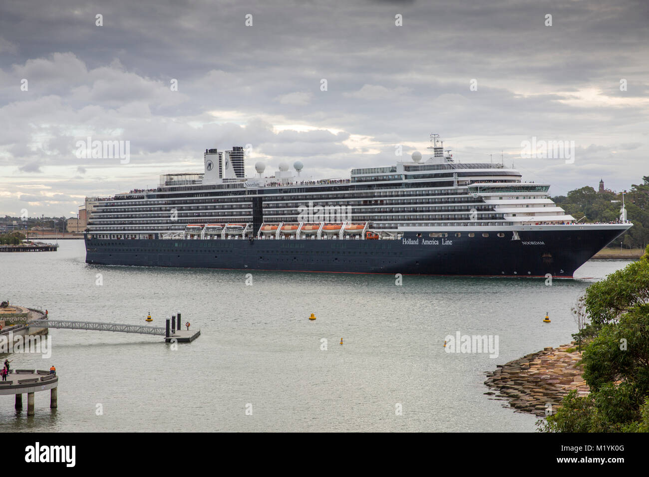 Cruise ship MS Noordam leaving Sydney harbour,New South Wales,Australia Stock Photo