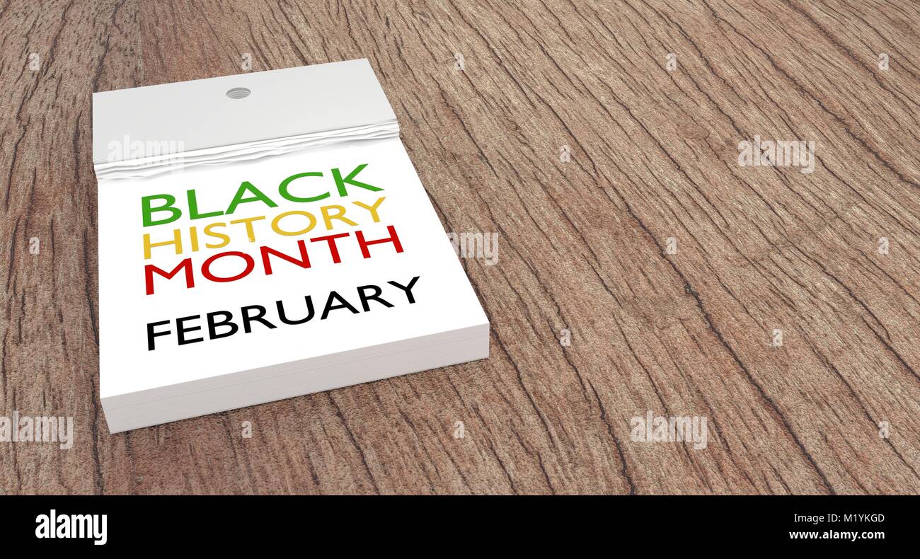 Calendar on Black History Month page Stock Photo - Alamy