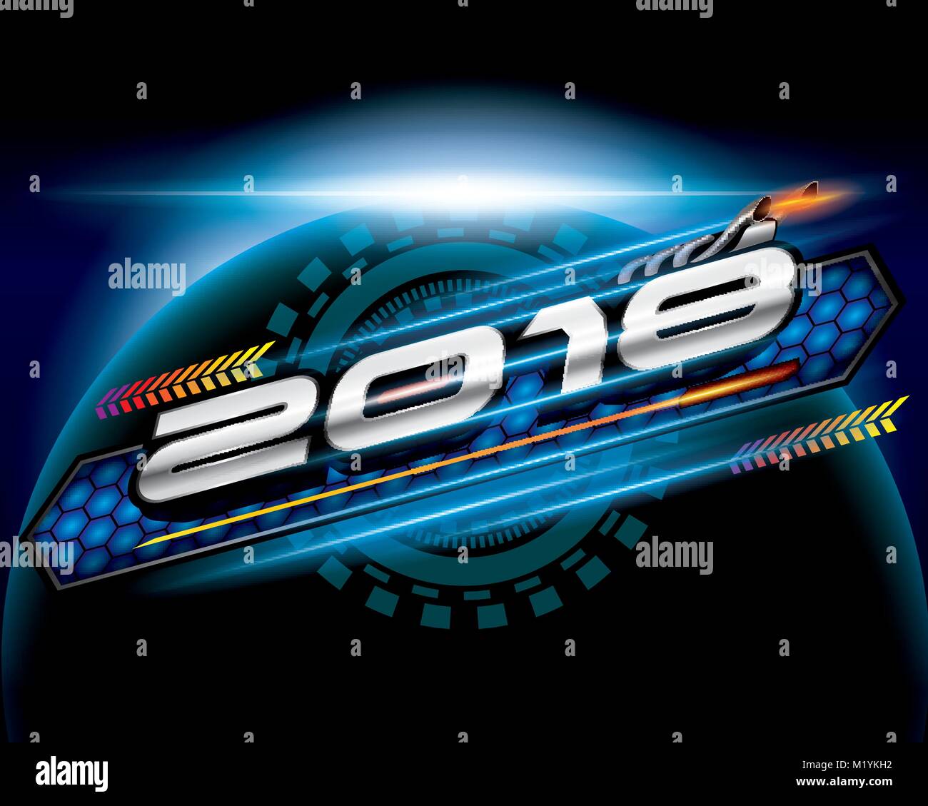 Vector 2018 on abstract background Stock Vector Image & Art - Alamy