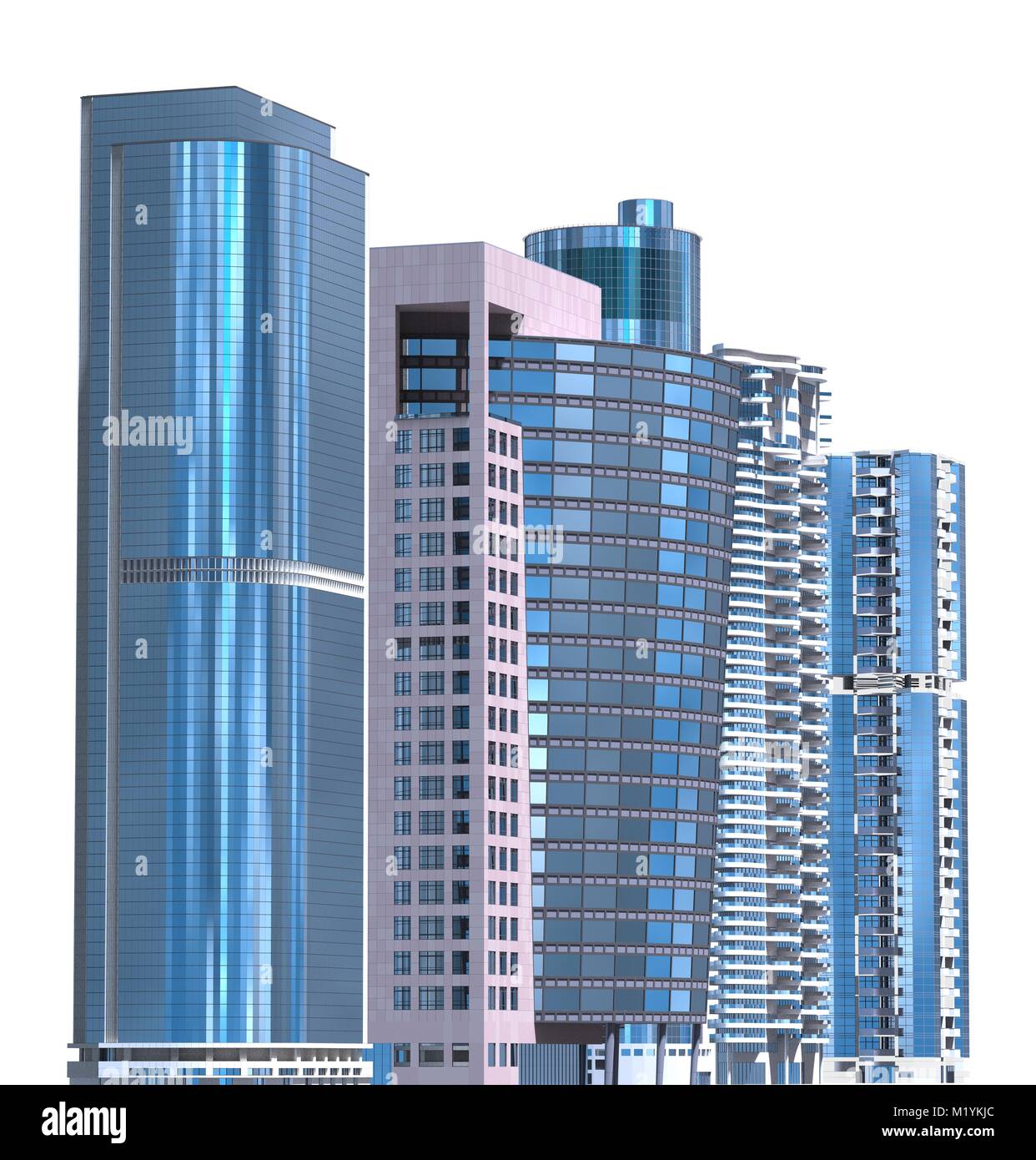 Skyscrapers isolated on white background 3D Illustration Stock Photo ...