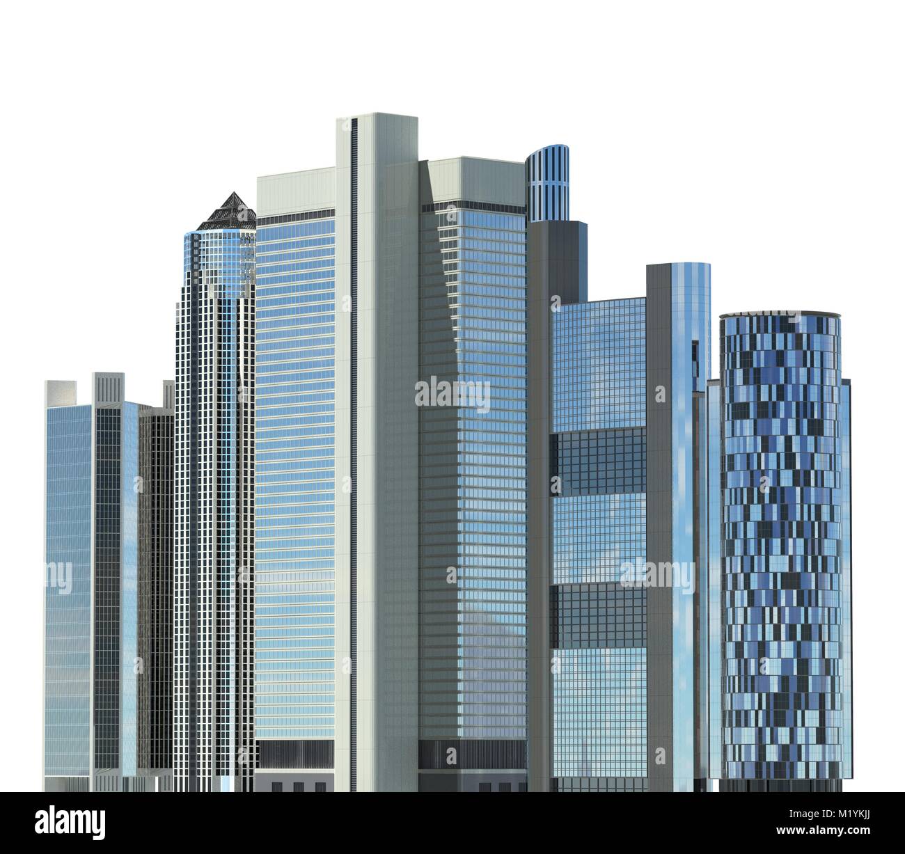 Skyscrapers isolated on white background 3D Illustration Stock Photo ...