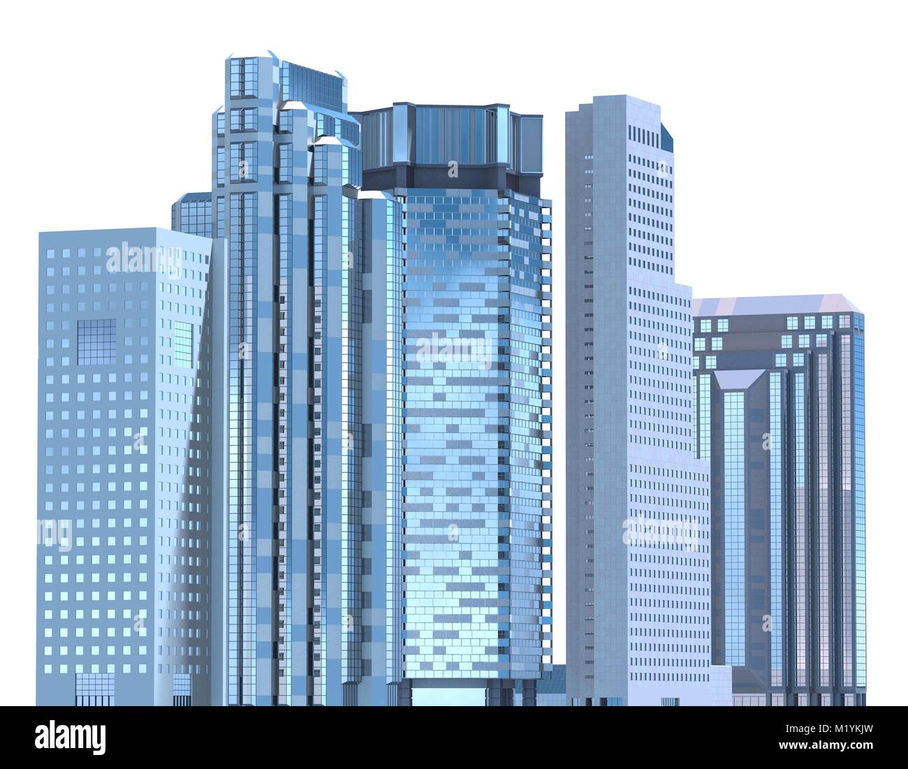 Skyscrapers isolated on white background 3D Illustration Stock Photo ...