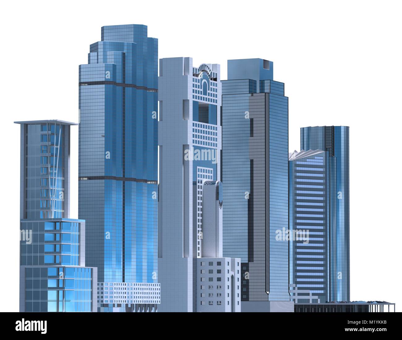 Skyscrapers isolated on white background 3D Illustration Stock Photo ...