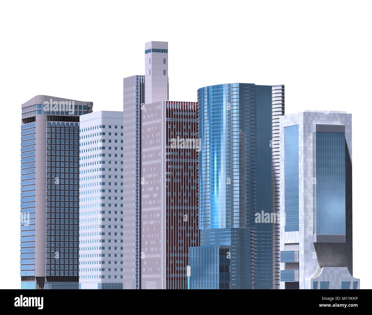 Skyscrapers isolated on white background 3D Illustration Stock Photo ...
