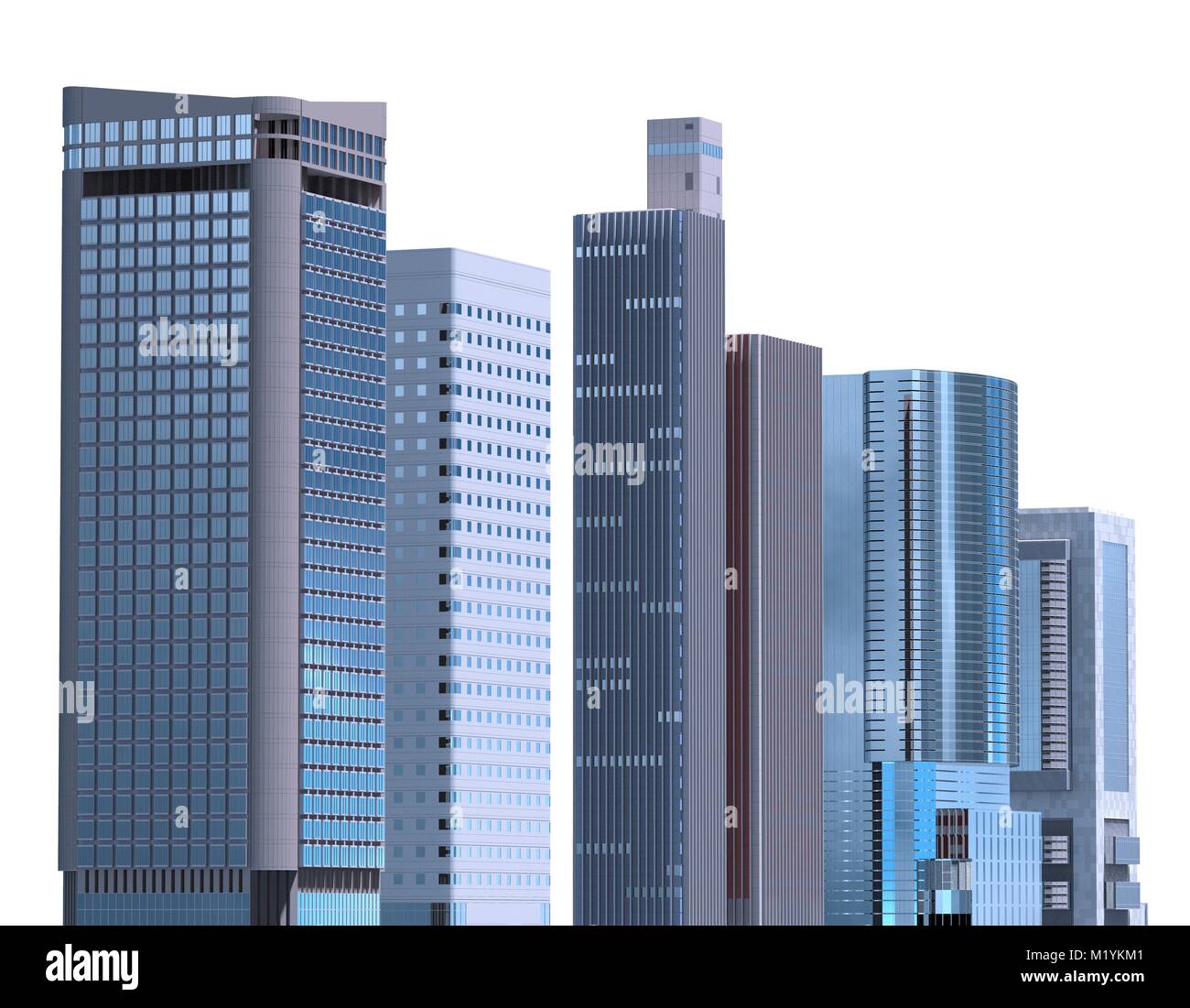 Skyscrapers isolated on white background 3D Illustration Stock Photo ...