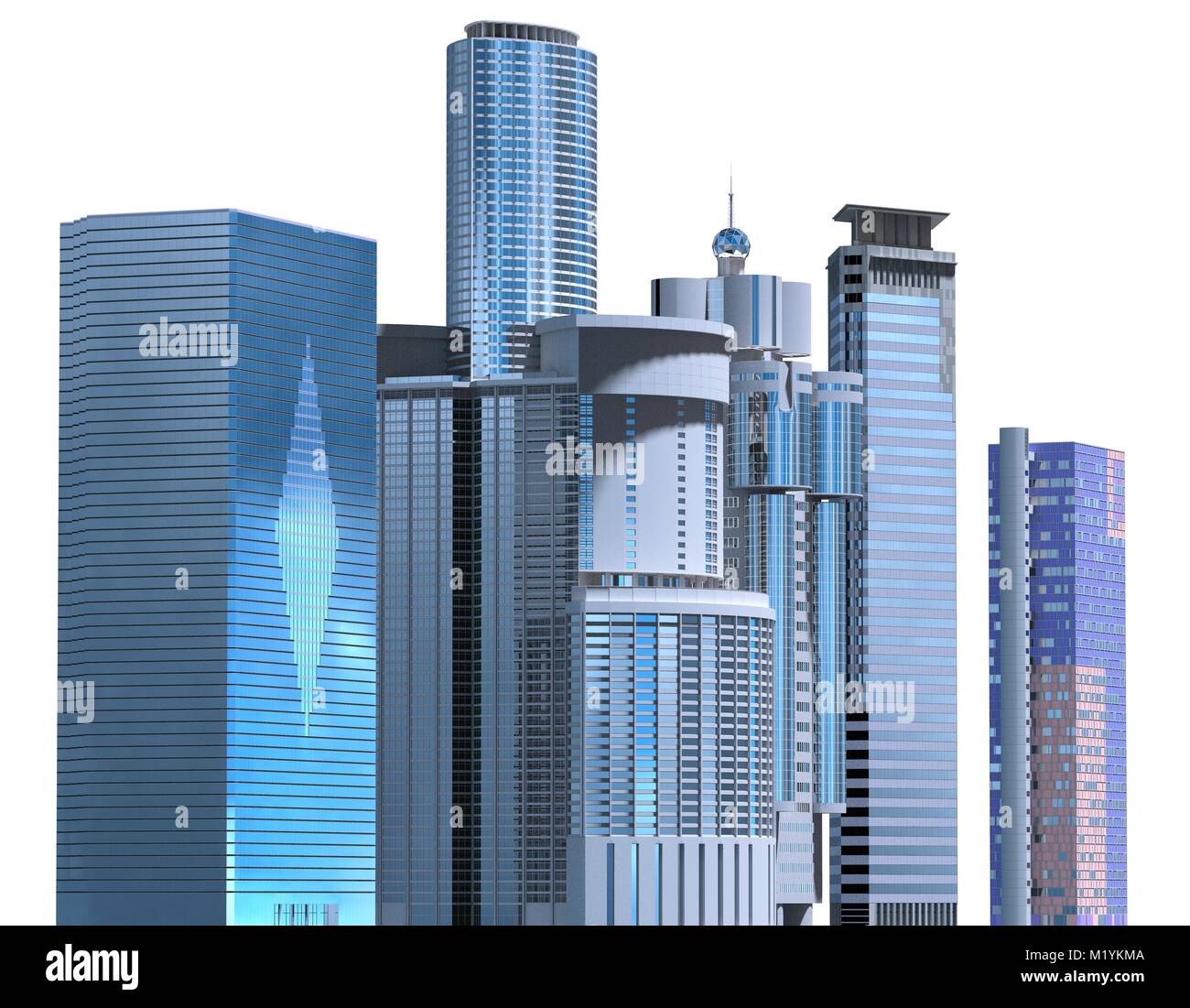 Skyscrapers isolated on white background 3D Illustration Stock Photo ...