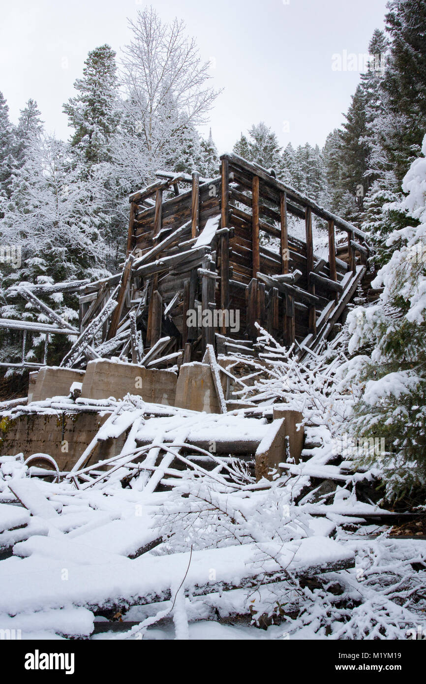 A vertical mine shaft on First Chance Gulch, near northwest of