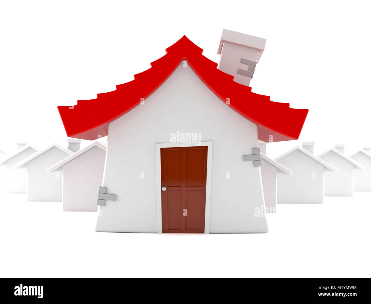 Few houses isolated on white background Stock Photo - Alamy