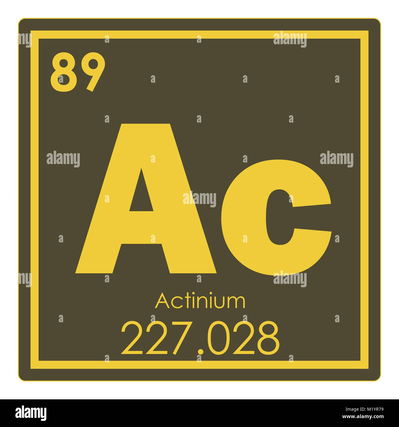 Actinium chemical element periodic table science symbol Stock Photo