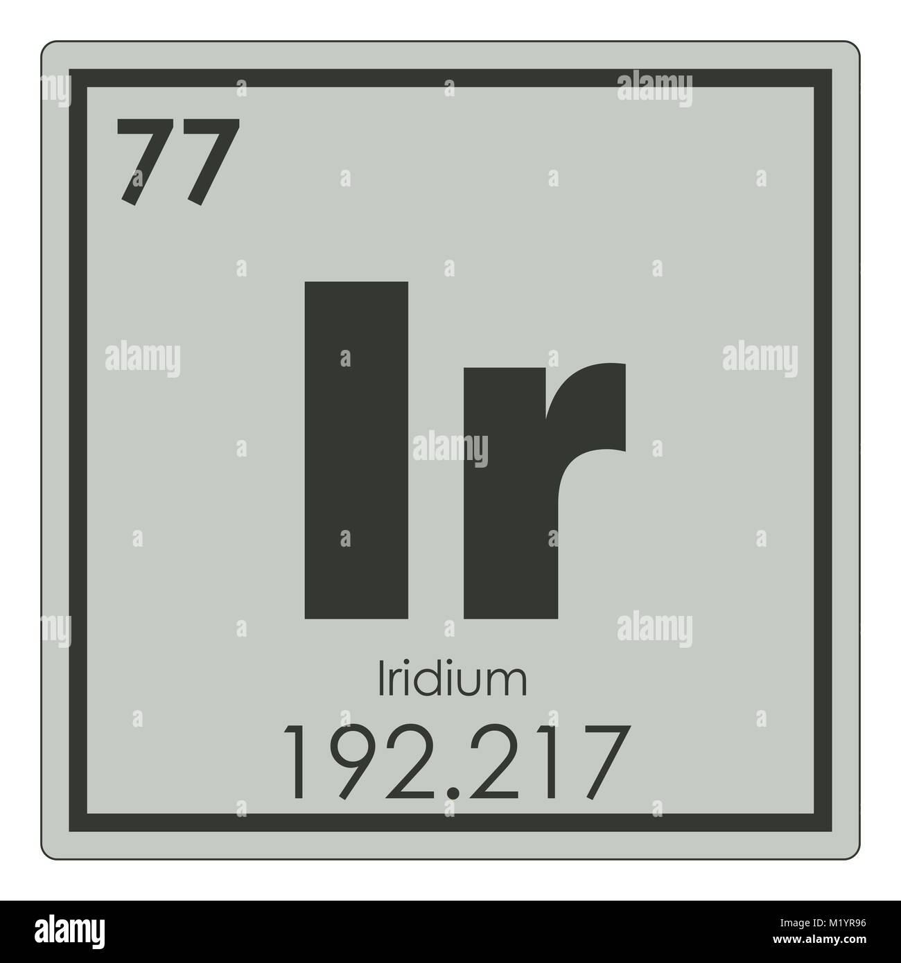 Iridium chemical element periodic table science symbol Stock Photo