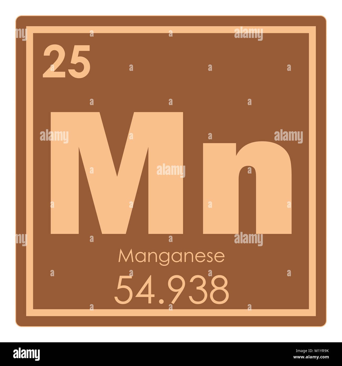 Manganese chemical element periodic table science symbol Stock Photo