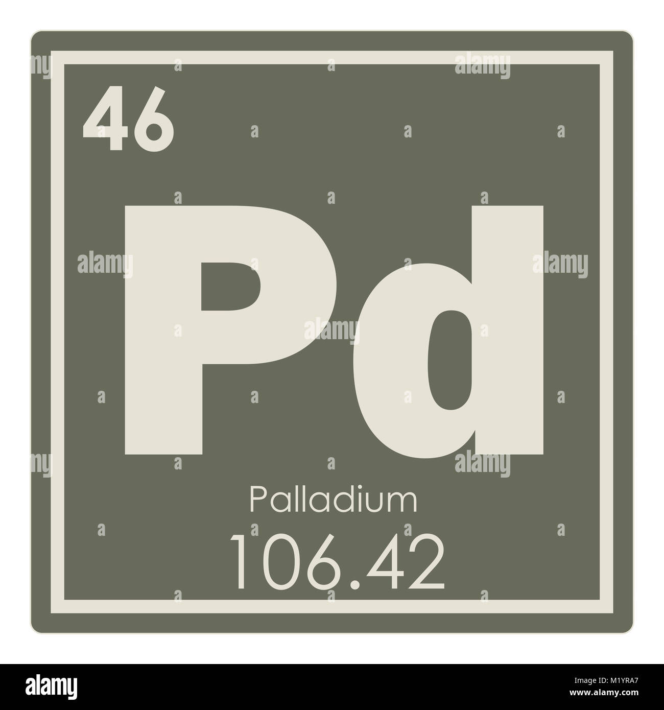 Palladium chemical element periodic table science symbol Stock Photo - Alamy