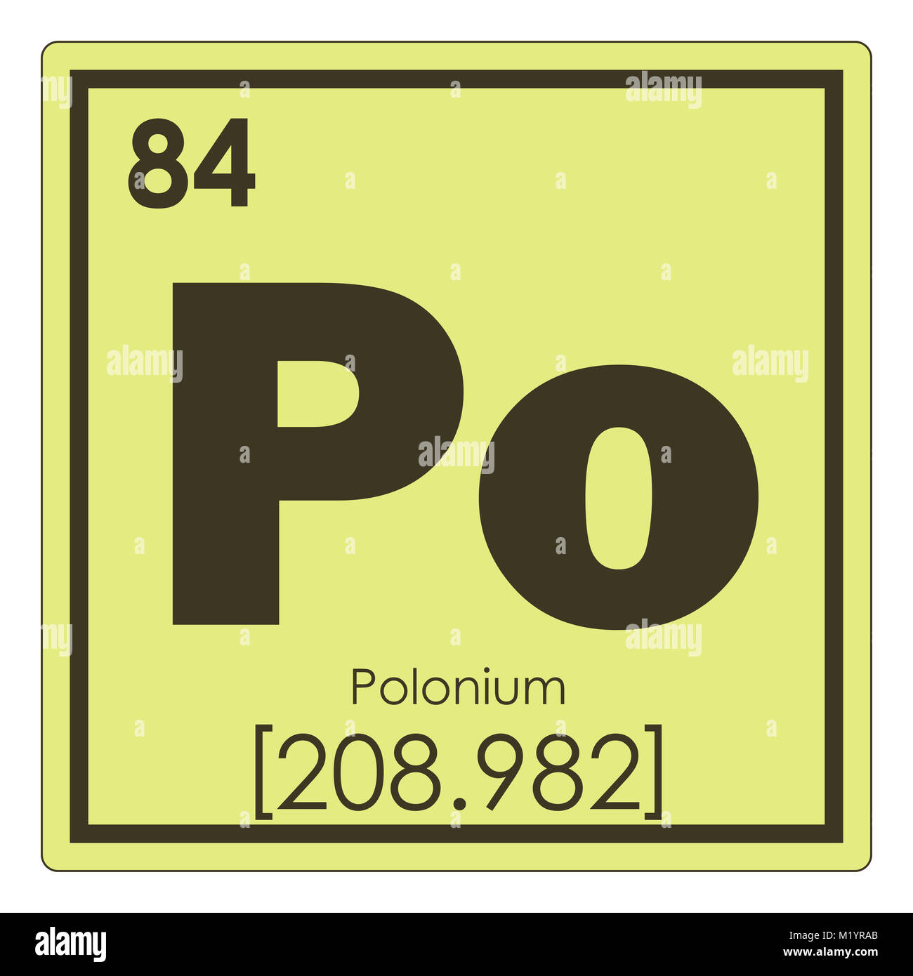 Polonium 204 Effets Sur La Santé Polonium chemical element periodic table science symbol Stock Photo
