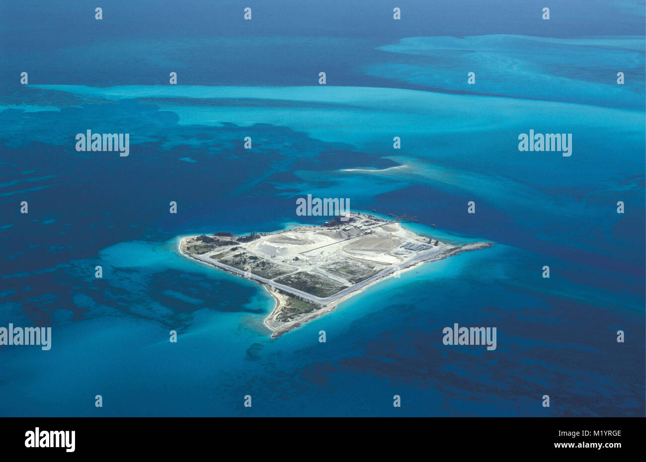 The Bahamas. Bimini Islands. Caribbean island. Aerial. Stock Photo