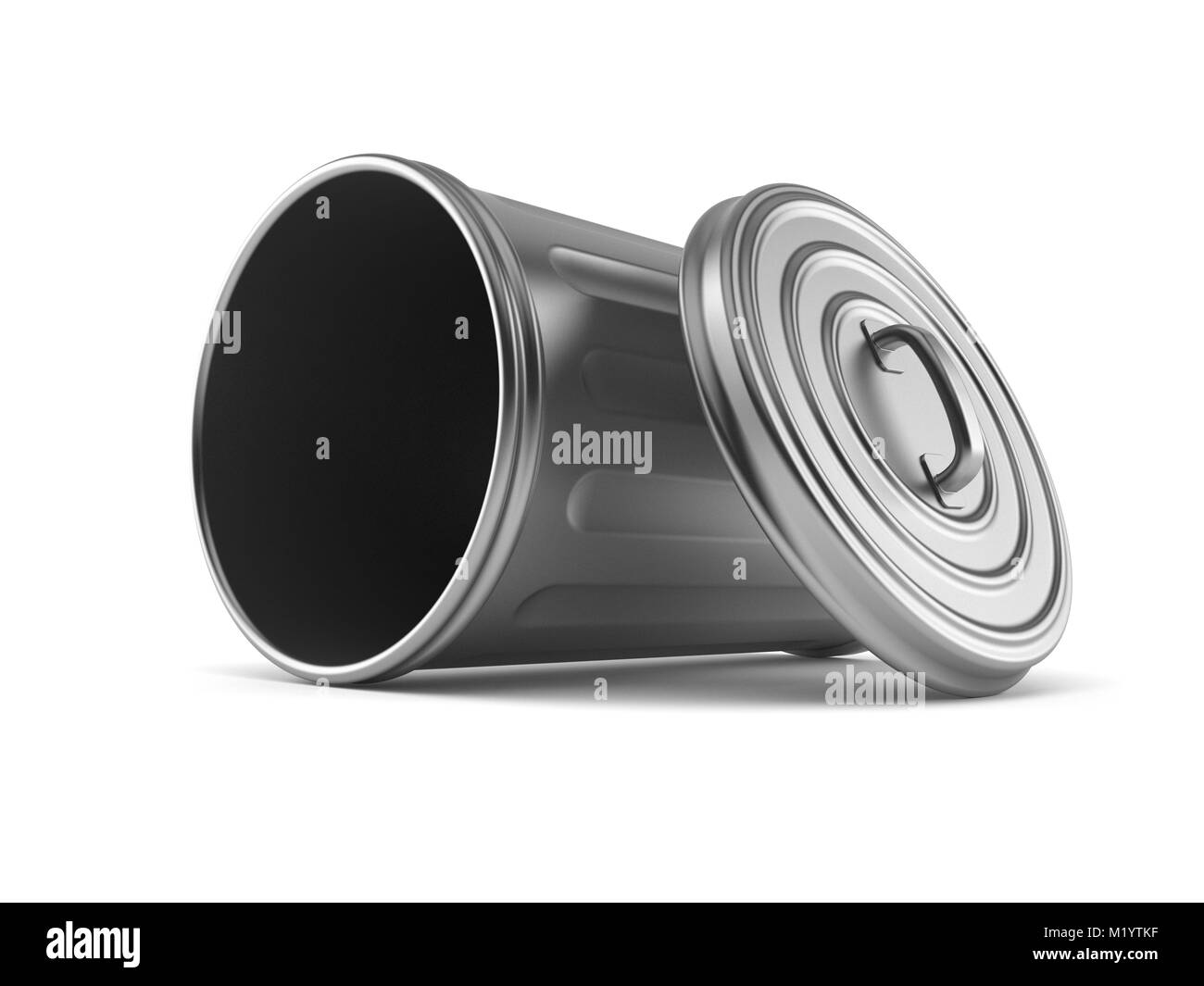 Metal trash can isolated on white background Stock Photo - Alamy