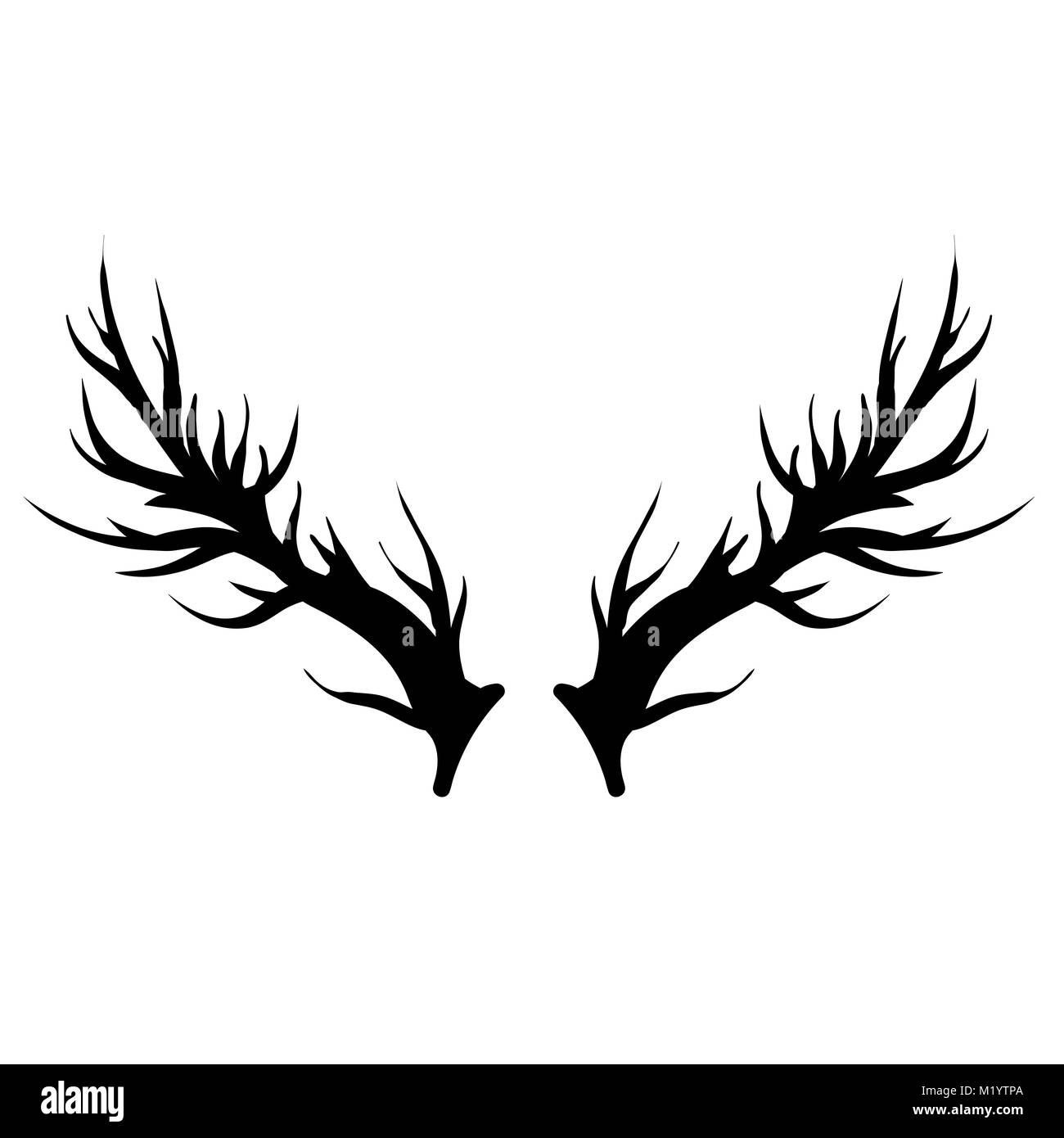 Deer Horns Silhouette Isolated Stock Photo Alamy