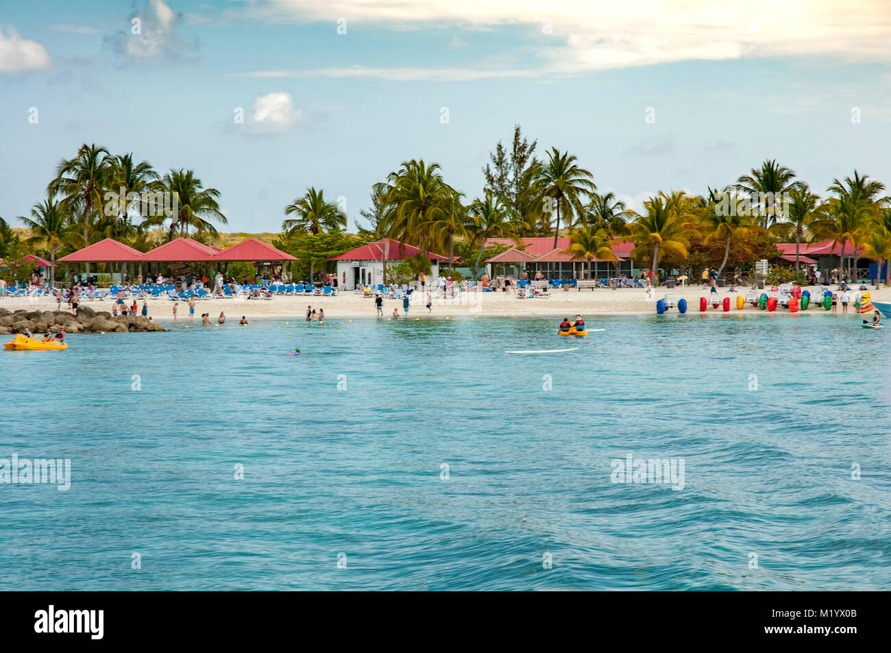 Tropical island of Princess Cays in Bahamas Stock Photo