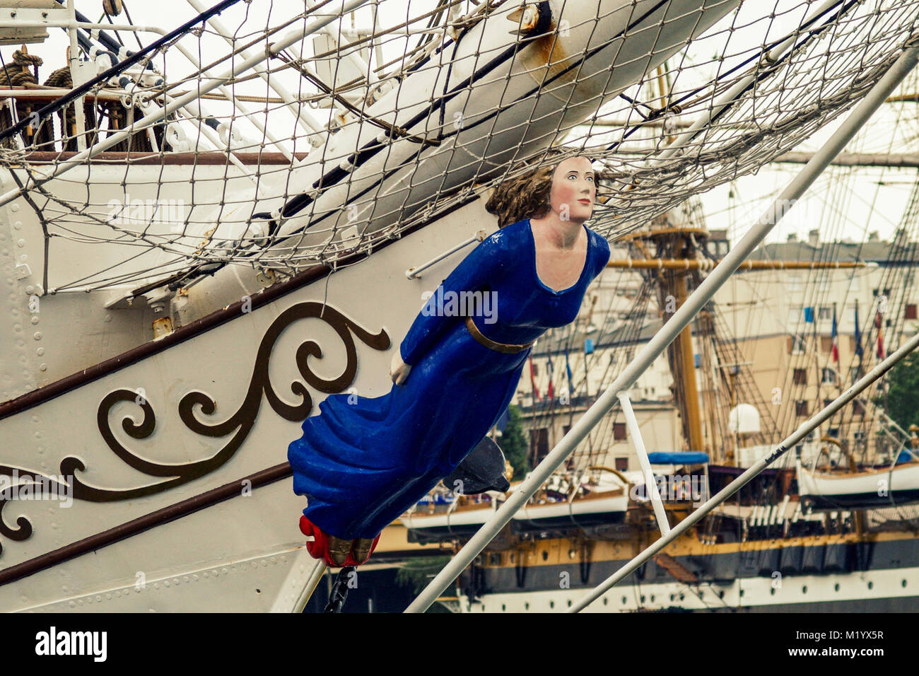 TALL SHIPS BOW - TALL SHIPS FIGUREHEAD -  TALL SHIPS ROUEN FRANCE - FIGURE DE PROUE GRANDS VOILIERS ROUEN FRANCE © Frédéric BEAUMONT Stock Photo