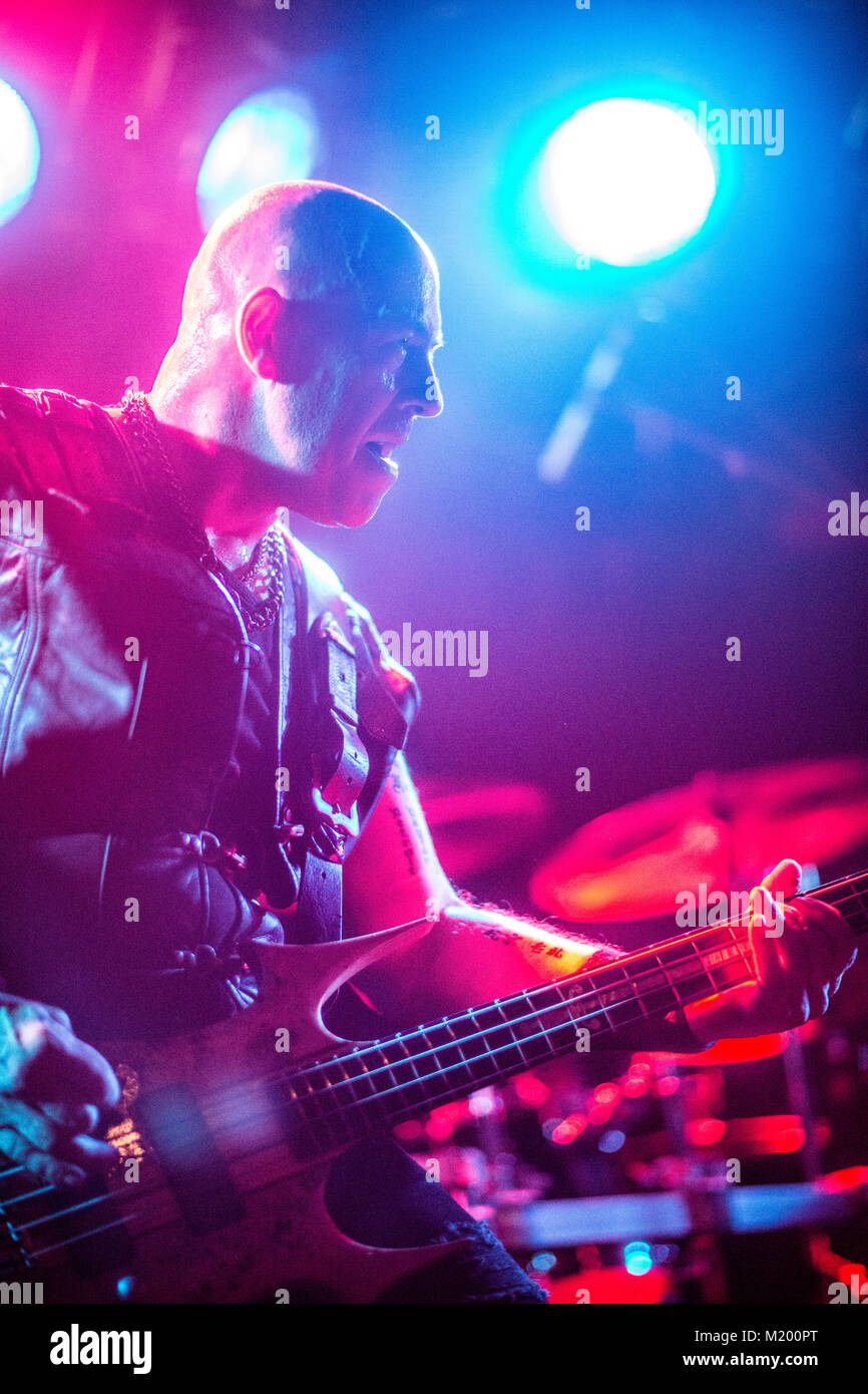 The British heavy metal band Venom Inc performs a live concert at