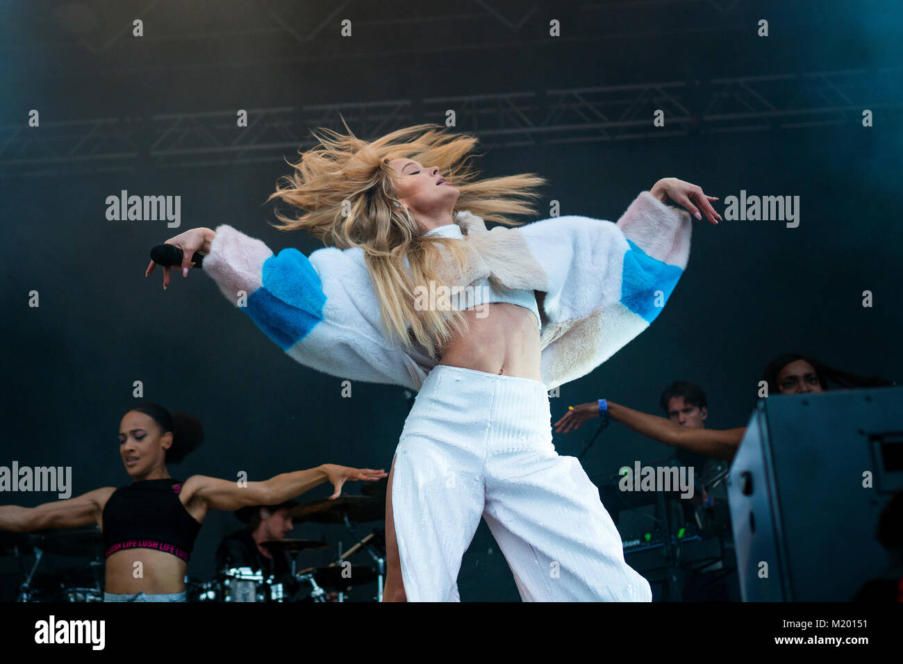 Norway, Bergen – June 16, 2017. The Swedish singer and songwriter Zara  Larsson performs a live concert during the Norwegian music festival  Bergenfest 2017 in Bergen Stock Photo - Alamy