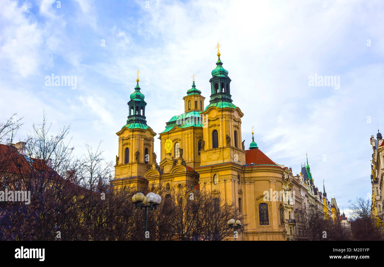 Church St. Nicolas in Prague Stock Photo