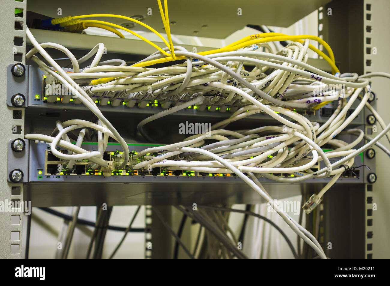 fiber Network Server Stock Photo