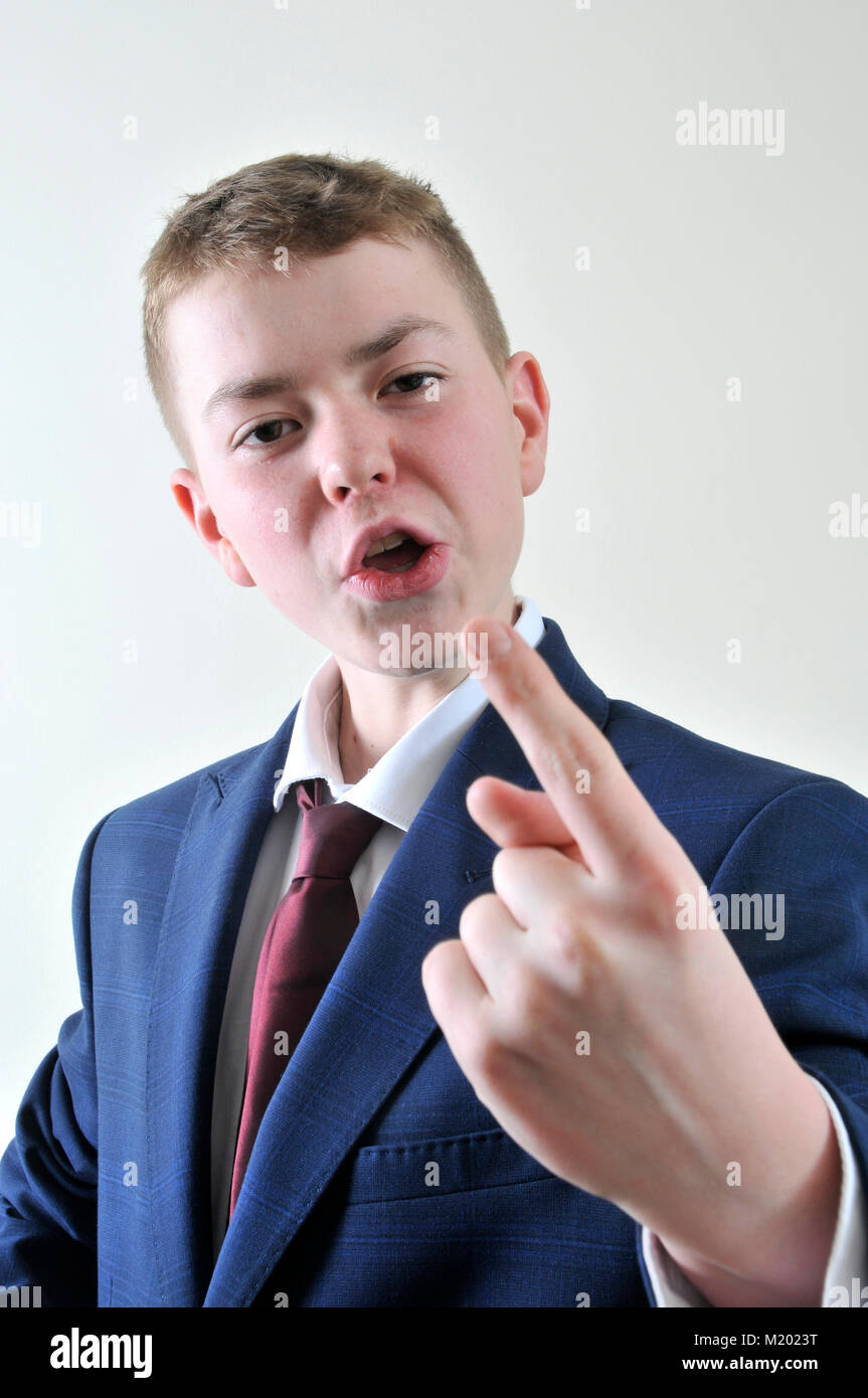 Young boy businessman Stock Photo