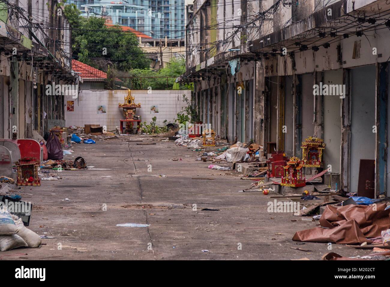 Shot at an abandoned street in Thailand, Southeast Asia Stock Photo