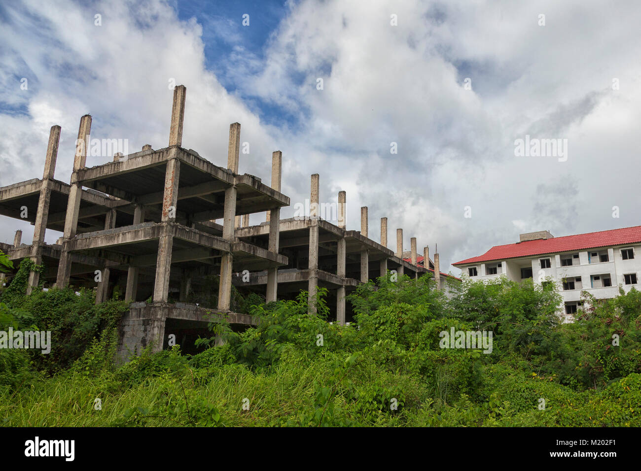 Shot at an abandoned apartment site in Thailand, Southeast Asia Stock Photo