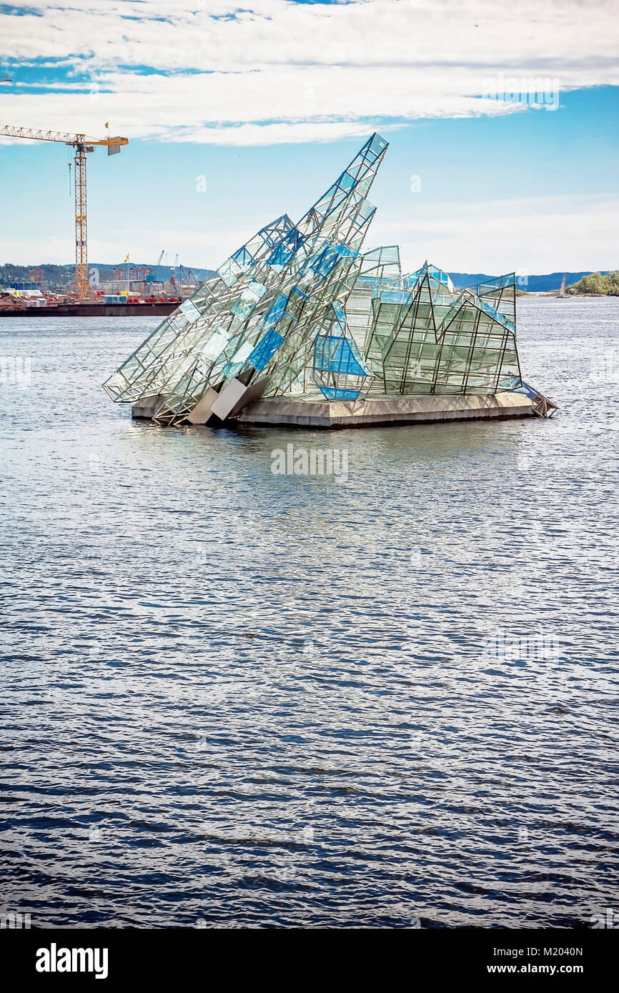 Glass statue She Lies Near, Oslo Stock Photo