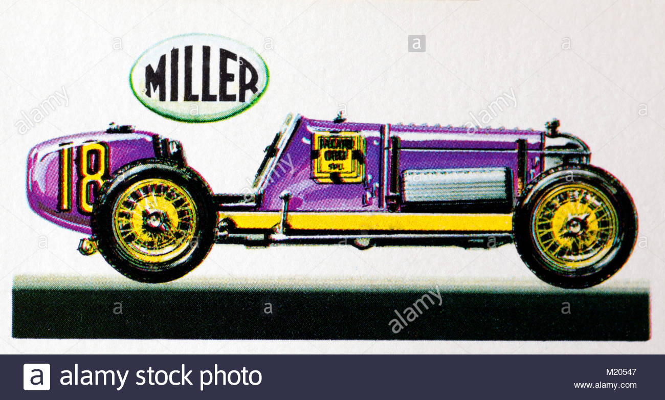 Miller supercharged 1.5 litres 1928 illustration Stock Photo