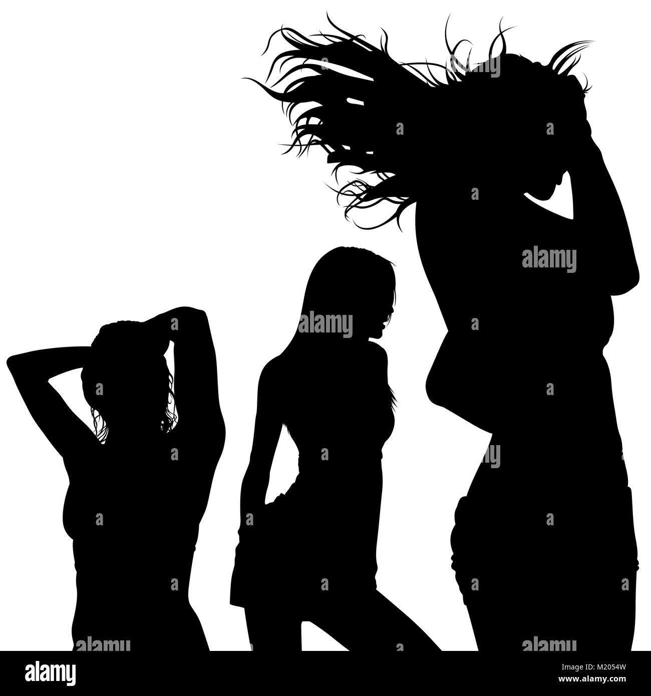 Girl Silhouette Set Stock Vector Image &amp; Art - Alamy