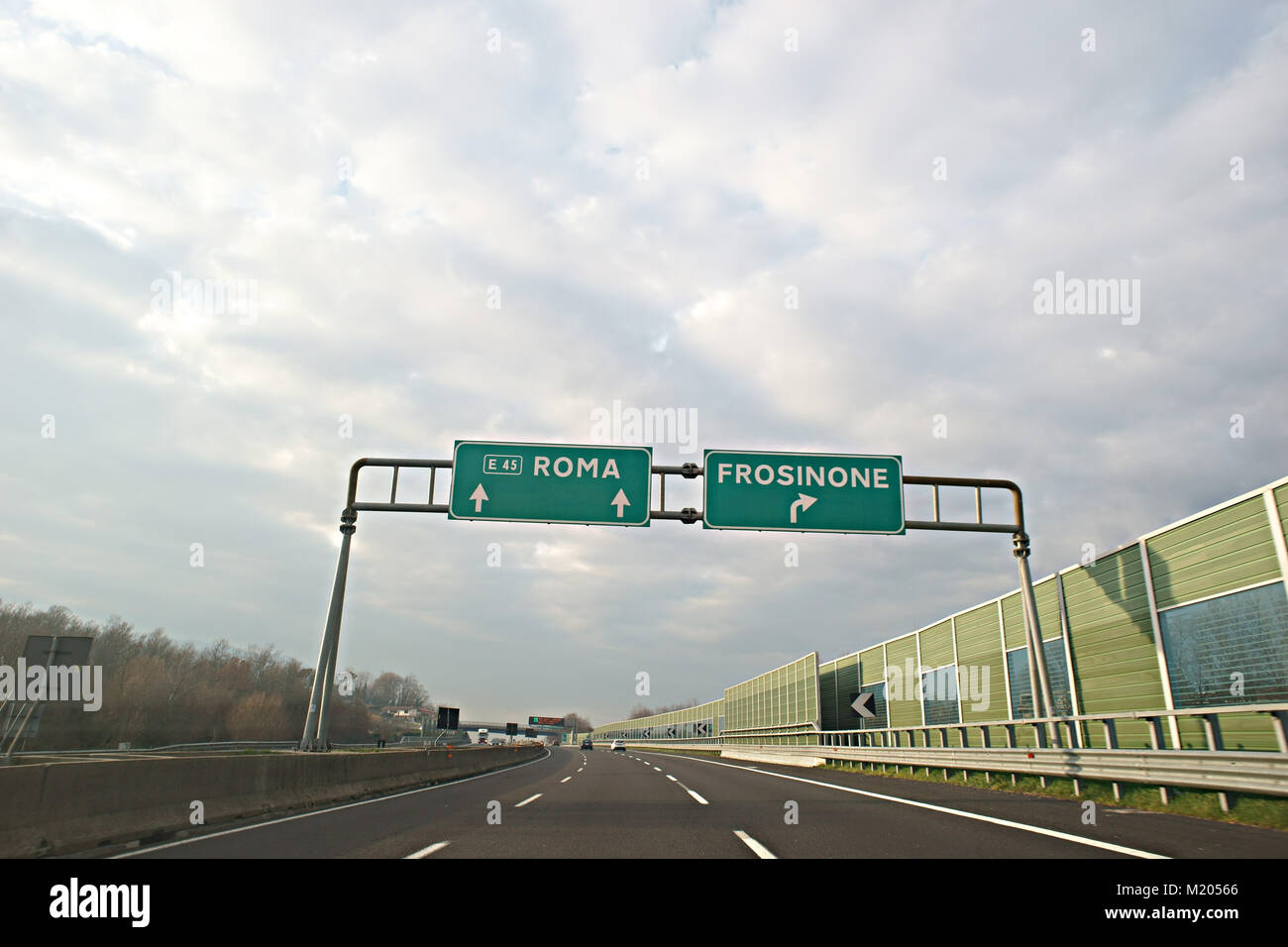 Roma - Frosinone intersection - A1 Milan - Rome - naples highway Stock Photo