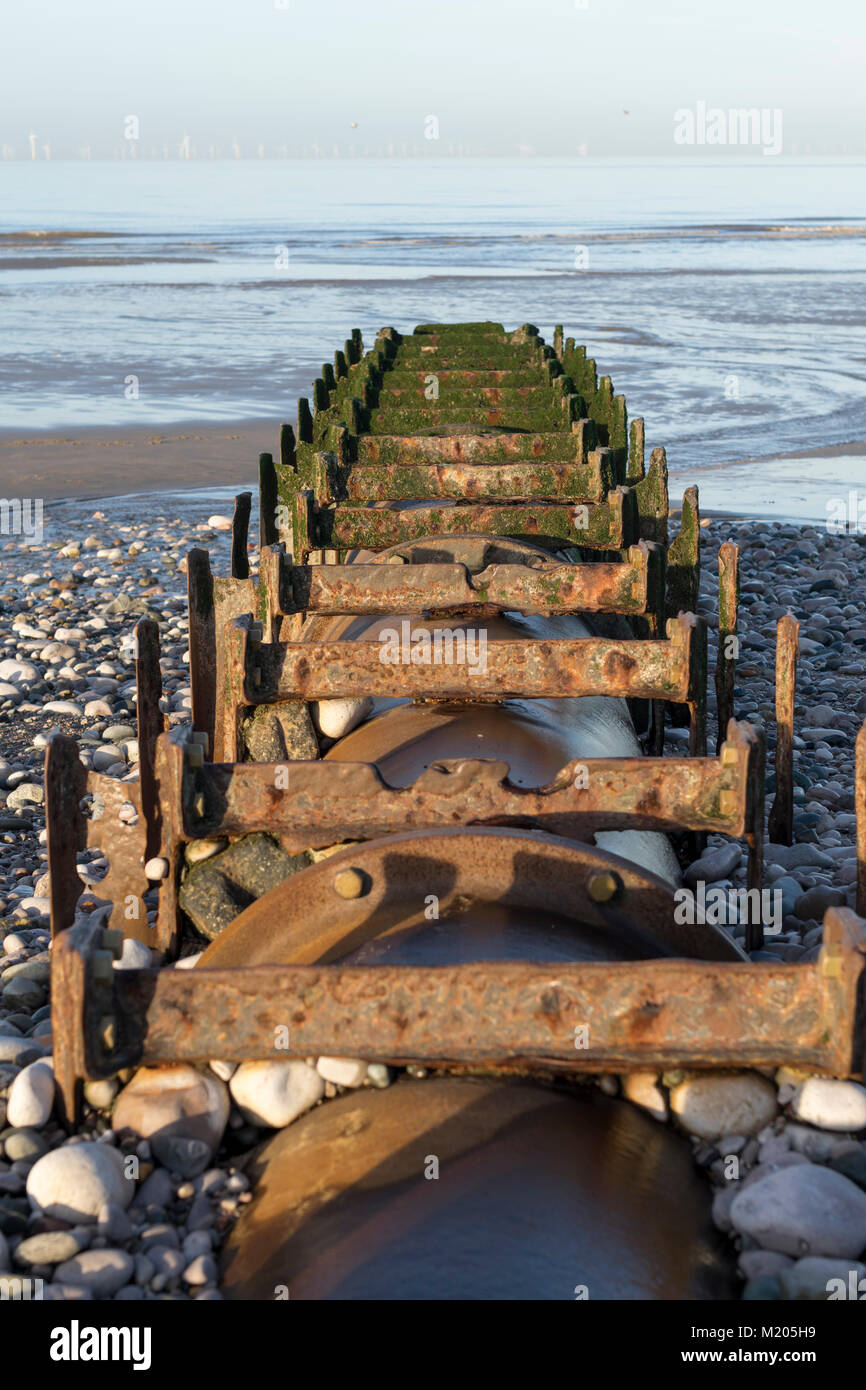 Water discharge pipe on Abergele beach North Wales Stock Photo Alamy