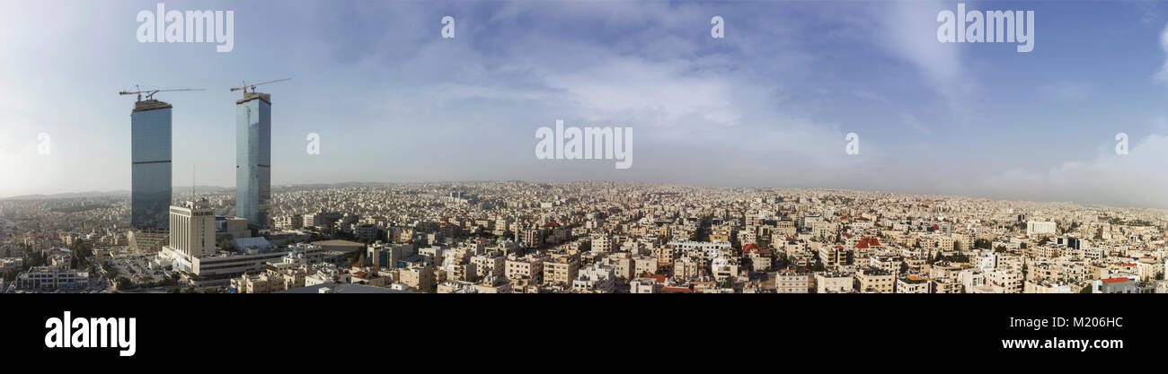 panoramic view Amman city - Jordan Gate towers beautiful sky winter ...