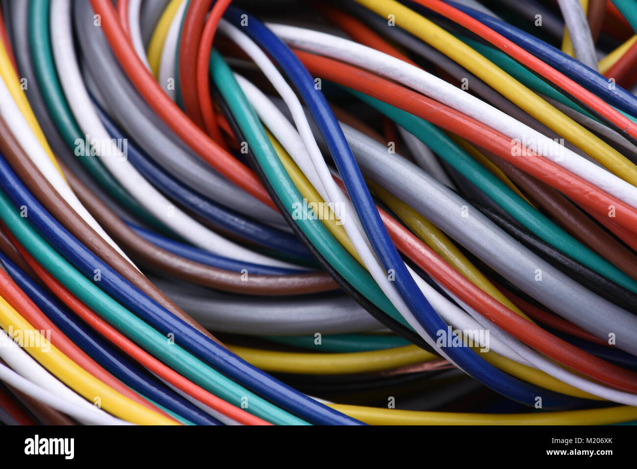 Colorful electrical cables Stock Photo