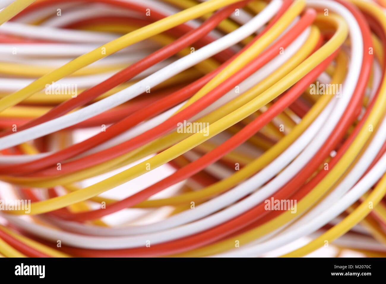 Colorful network telecommunication cables Stock Photo