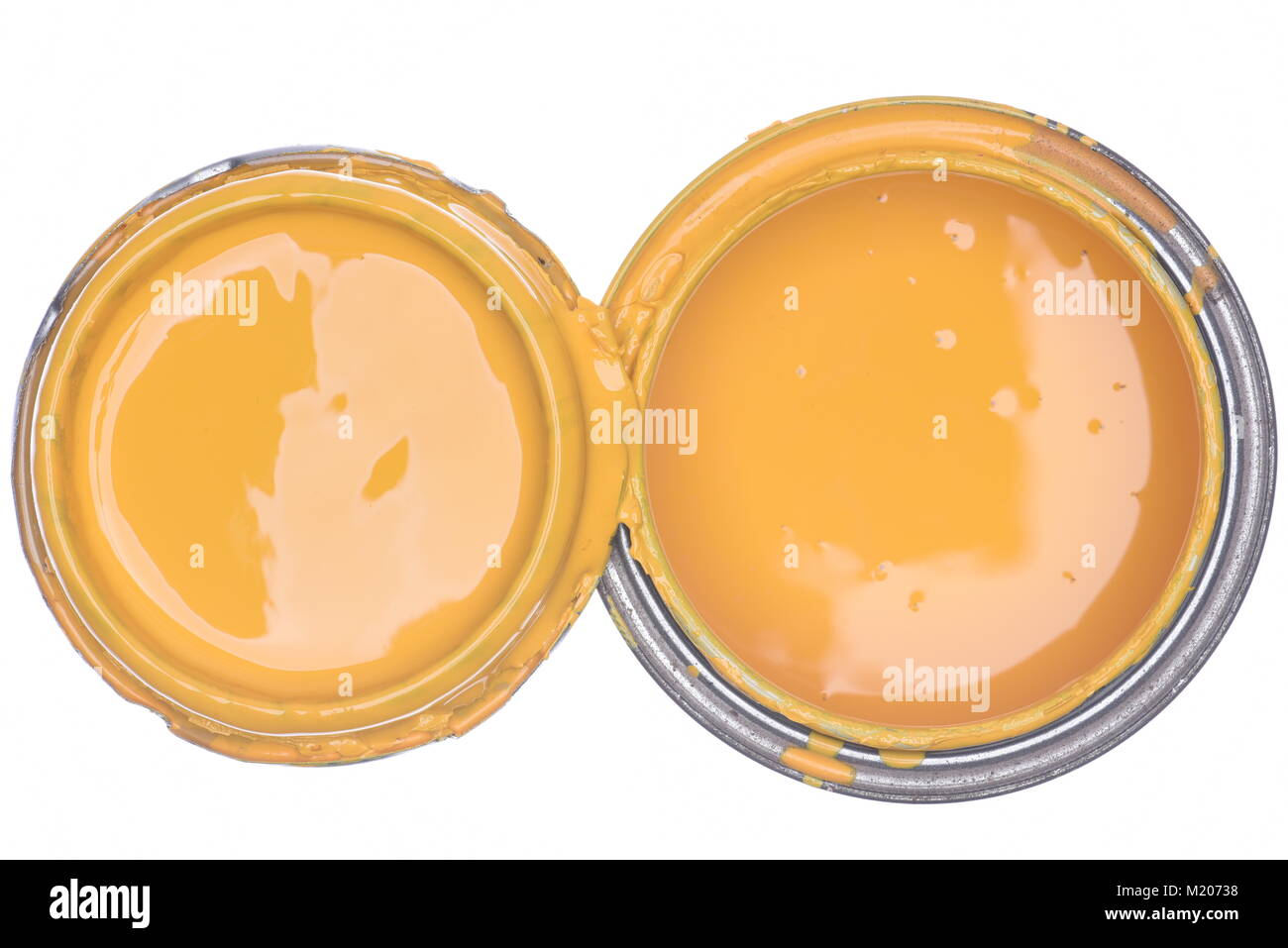 Paint can isolated on white background, directly above Stock Photo Alamy