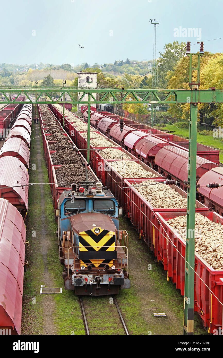 Transporting on railway Stock Photo