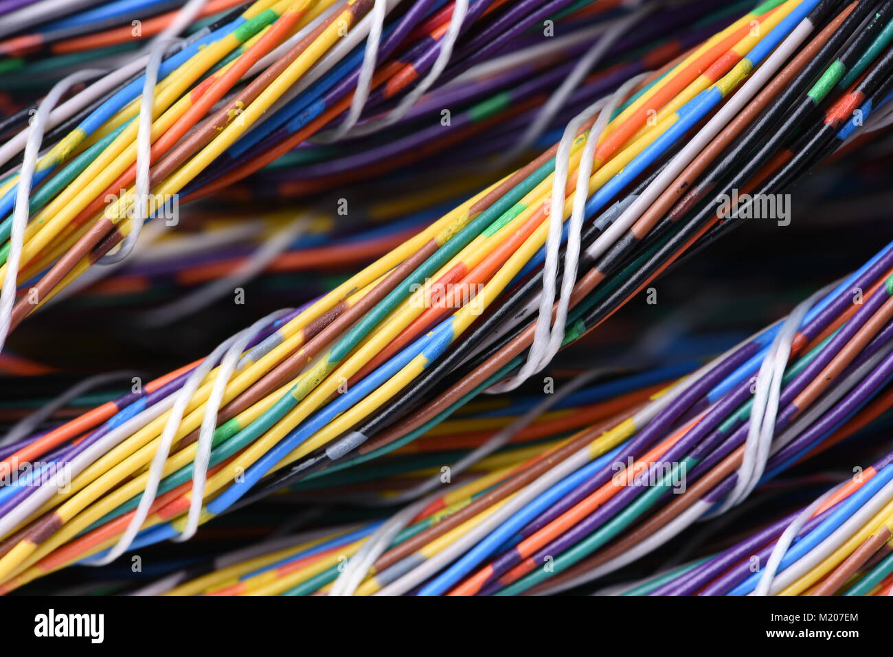Bundle Electrical Colorful Cables and Wires Stock Photo - Alamy