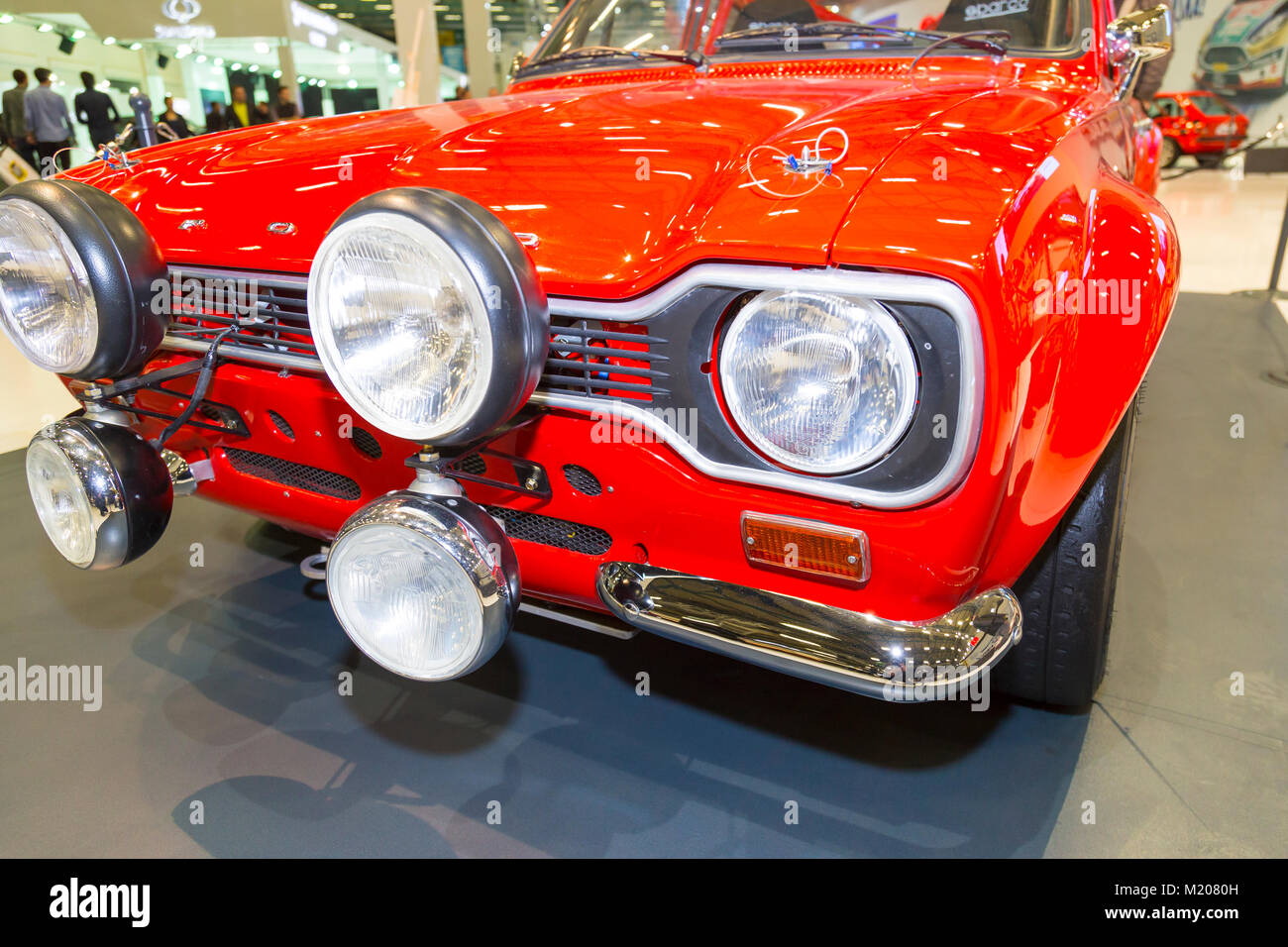 Istanbul, Turkey - April 21, 2017: Closeup detail from of Retro Ford ...