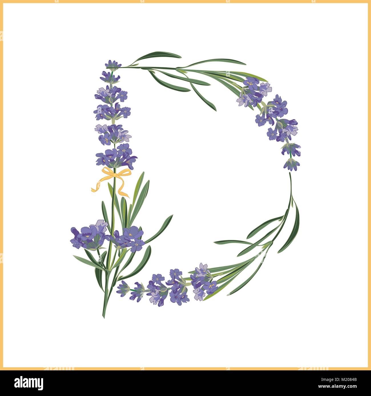 Download Letter D monogram. Retro sign alphabet with lavender flower initial Stock Vector Art ...