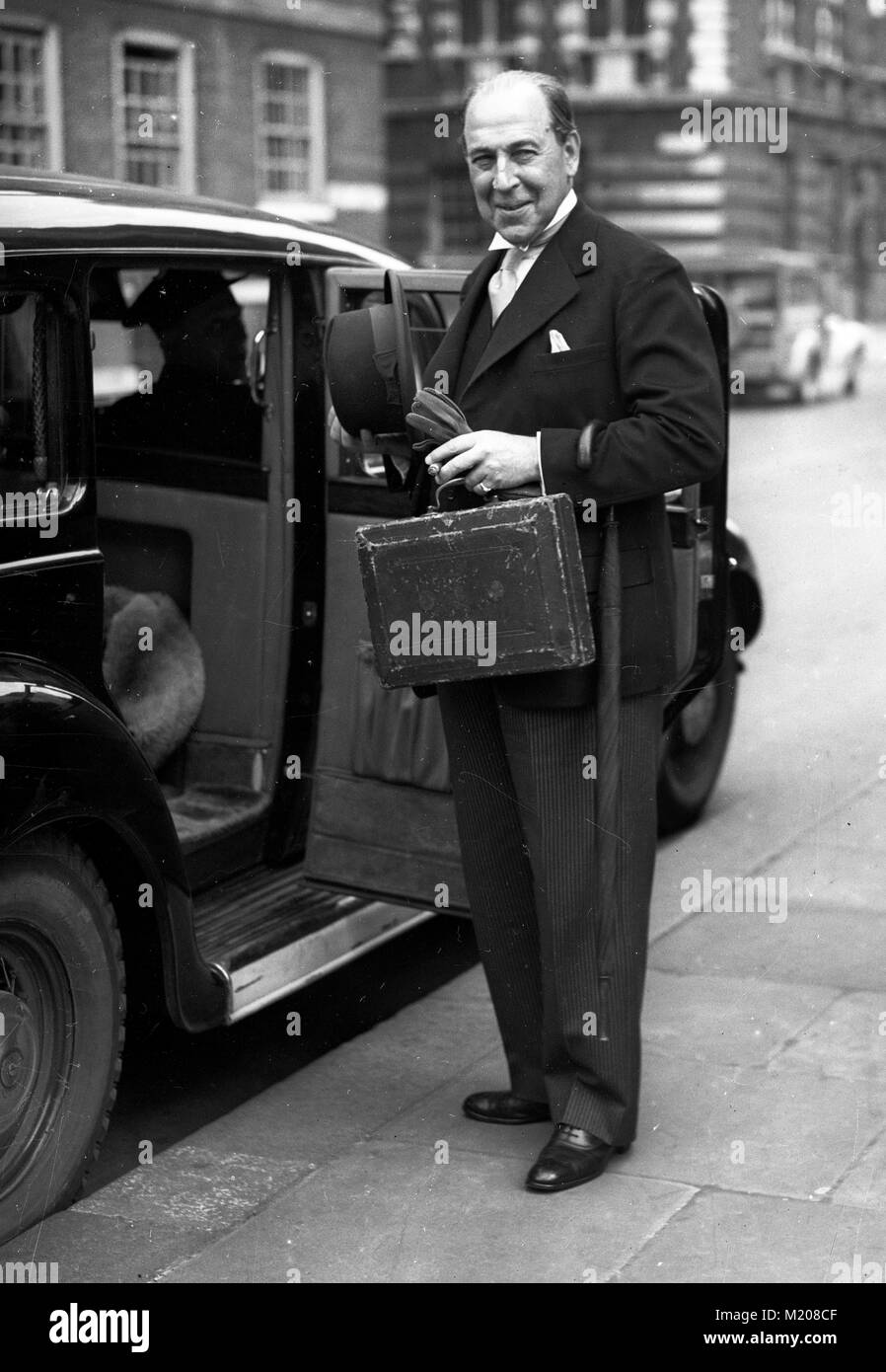 Sir John Anderson, Chancellor of the Exchequer, budget day London, April 25th 1944. Stock Photo