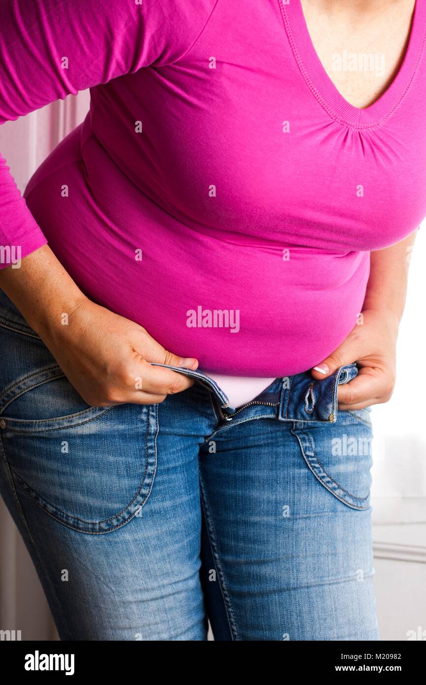 Overweight woman tight jeans body hi-res stock photography and images -  Alamy