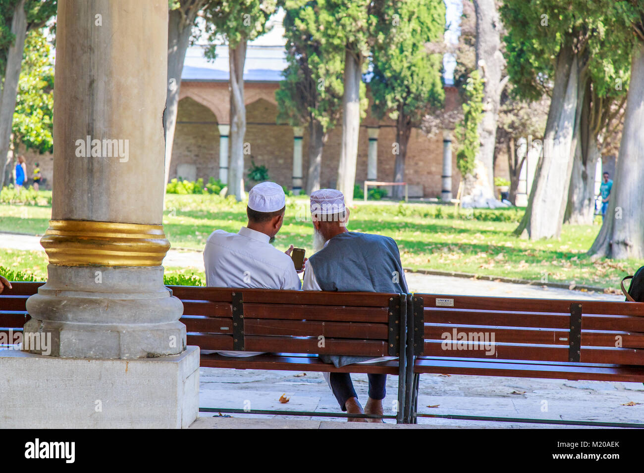 Istanbul Turkey July 30 2016 Arabic Muslim Men Sitting On The