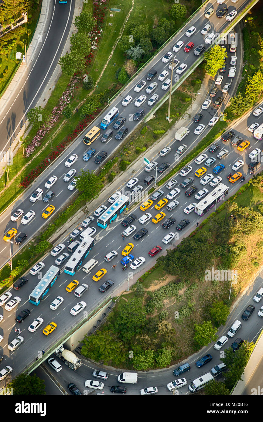 Istanbul view from air shows us traffic jam Stock Photo - Alamy