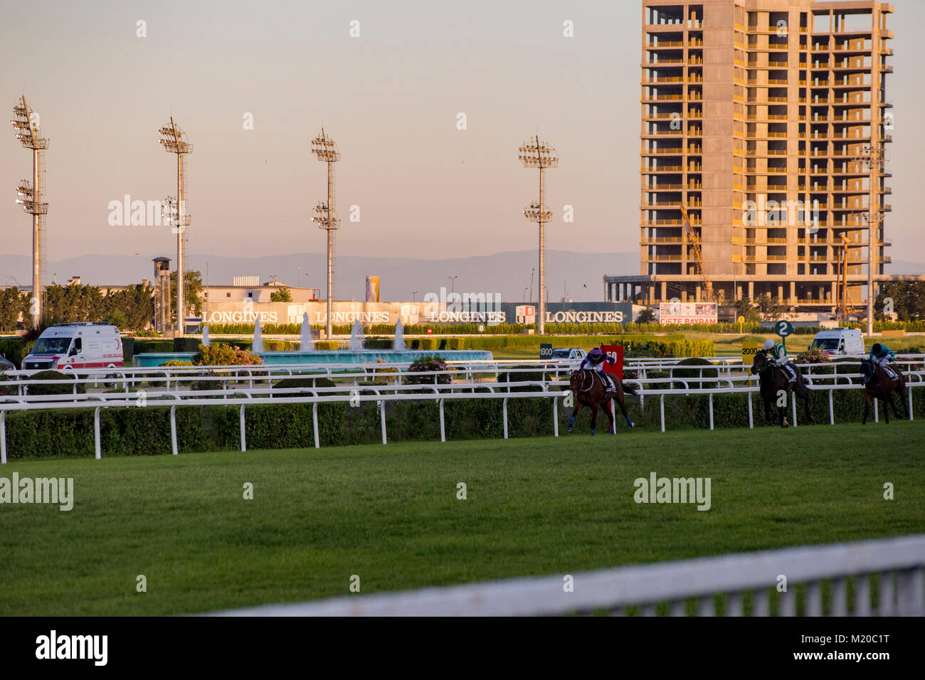 Istanbul, June 25, 2017; Gazi run view from Turkey, Most known Horse race organisation of Turkey Stock Photo