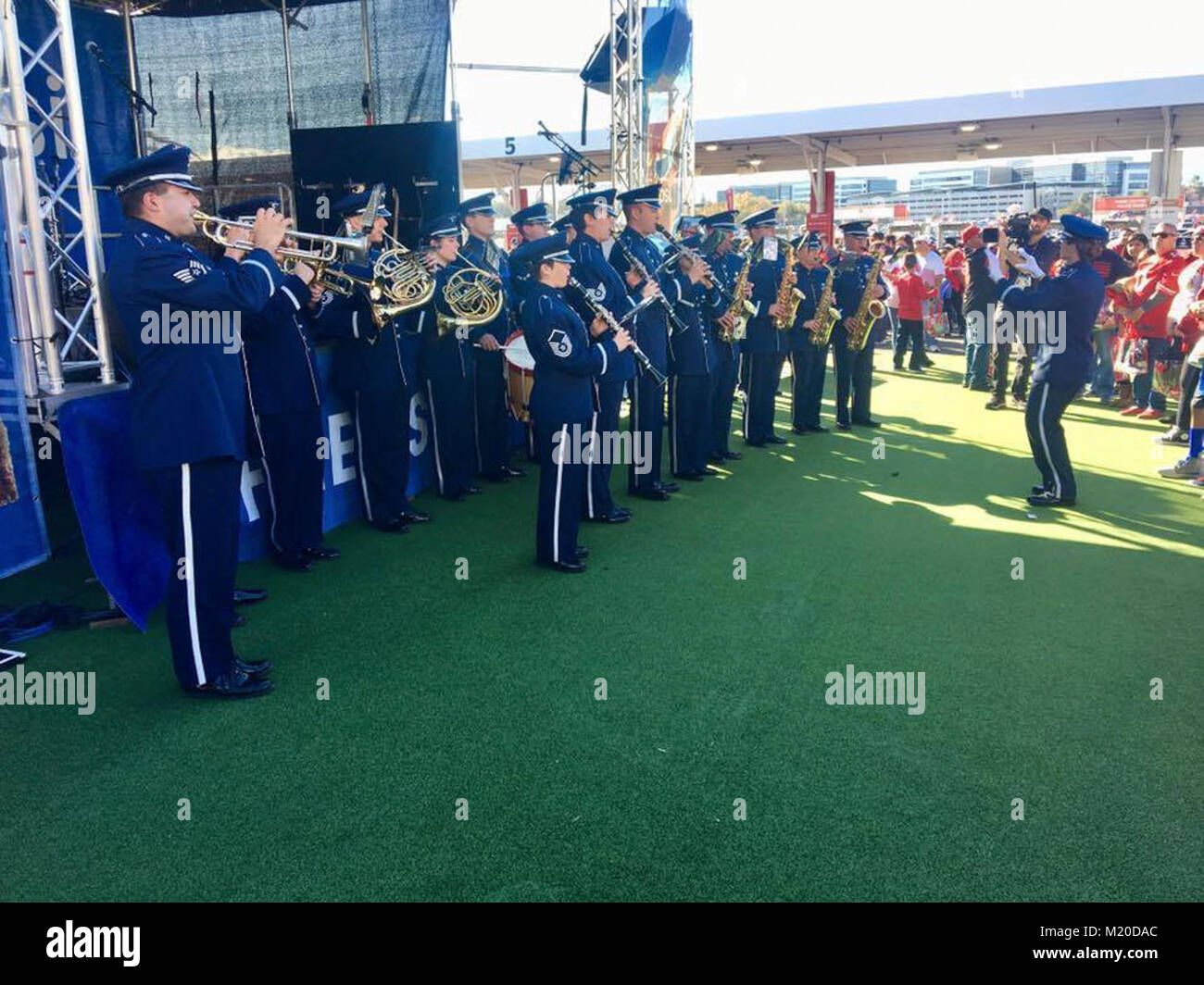 The U.S. Air Force Band of the Golden West Ceremonial Band performs at